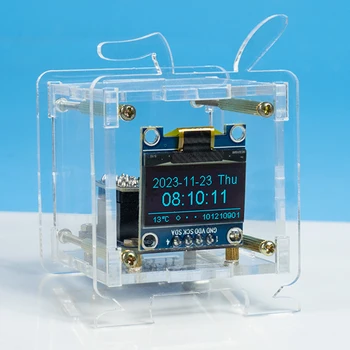0.96 İnç OLED Ekran ESP826 Elektronik Saat Dıy Kiti Desteği 2.4 G Wifi Ağ Durumda Eğlenceli DIY Lehimleme Gevşek Parçalar