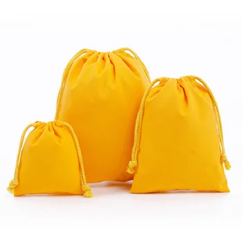1 Adet / grup 2022 Sıcak Satış Renkli Pamuk Jüt Çanta Takı Poşet Hediye İpli Saklama torbaları Noel İçin Logo Yapabilirsiniz