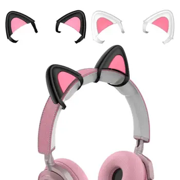 2 adet Silikon Süslemeleri Kulaklık Kedi Kulak Sevimli Kolye Kulaklık Aksesuarları Kedi Kulaklar Kafa Bandı Kulaklık