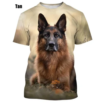 2023 Yeni Varış Moda Unisex Komik 3D Baskılı Köpek T-shirt Sevimli Alman Çoban Kısa Kollu günlük t-shirt