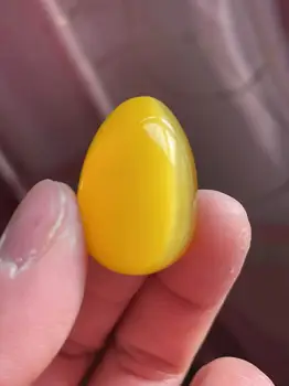 25mm doğal sarı opal kristal yumurta azaltma Reiki zanaat taş