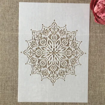 29 * 21cm Mandala Geometri Yuvarlak DIY Katmanlı Şablonlar Boyama Karalama Defteri Boyama Kabartma Albümü Dekoratif Kağıt Kartı Şablonu