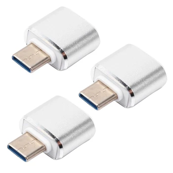3X USB C USB Adaptörü 2 Paket C Tipi USB 3.0 Adaptörü USB Adaptörü Destekleyen Otg Galaxy S9 / S8 / Not 8(Gümüş)