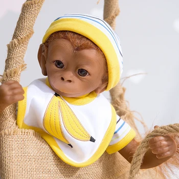 40 CM Reborn Maymun Bebek Orangutanlar Gerçekçi Yumuşak Dokunmatik Topluca Yumuşak Vücut Bebek Tahsil Sanat Hediyeler Yetişkinler için