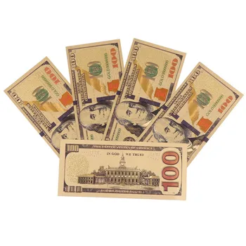 5 adet ABD$100 dolar 24 k Altın Folyo Altın USD Kağıt Para Banknotlar El Sanatları