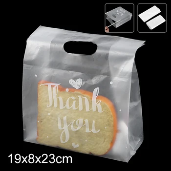 50 adet Teşekkür Ederim Pişirme Ambalaj Çanta Plastik Hediye Favor Çanta Çerez Şeker Kek Tatlı Ambalaj Poşetleri Noel Partisi Düğün İçin
