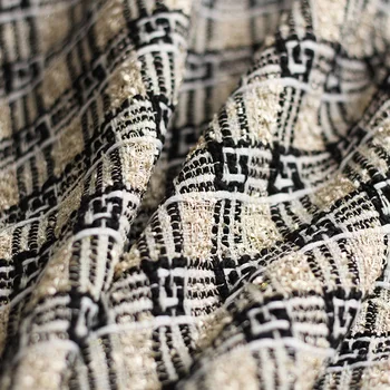 50x145cm Siyah Beyaz Ekose Yün Tüvit Kumaş Kadınlar İçin Sonbahar Ceket Etek Ceket Tissus Au MÈTre ткань дляить Dikiş