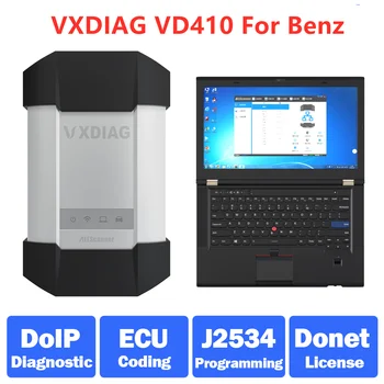 A+ + VXDIAG DoIP VD410 Mercedes Benz için C6 Araba OBD2 Tarayıcı J2534 Programlama ECU Kodlama Bayi Seviyesi Teşhis WıFı