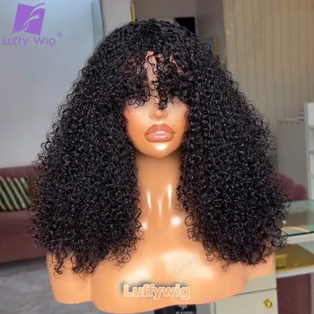 Afro Kinky Kıvırcık Patlama peruk insan saçı Tam Makine Yapımı Sahte Derisi Üst kahküllü peruk Siyah Kadınlar için Brezilyalı Remy Saç Peruk