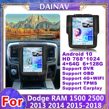 Android Oto Araba Radyo Dodge RAM 1500 2500 2014 2015 2016-2018 İçin Carplay Ekran Stereo Tesla Tarzı Multimedya Dokunmatik Navigasyon