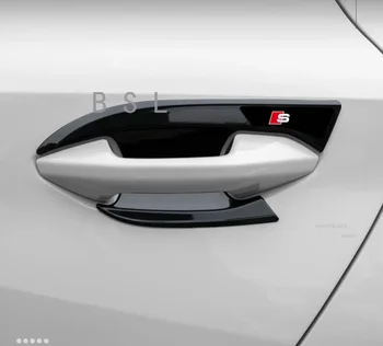 Audi için A3 8Y 2022 2021 2020 Sportback Limuzin Yeni karbon fiber desen Araba Kapı kase kapağı Trim Sticker