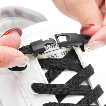 Ayakkabı Bağcıkları Croos Kilitleri Ayakabı Bağları Olmadan 8MM Genişlik Çocuklar İçin Yetişkin Elastik Danteller koşu ayakkabıları düz ayakkabı Aksesuarları