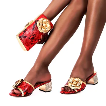 Ayakkabı ve Çanta Seti Kadınlar için 2023 Ayakkabı Lüks Kadın Lüks Tasarımcı Topuklu Sandalet Kadınlar için Çiçek Yüksekliği Slip-on Kadınlar