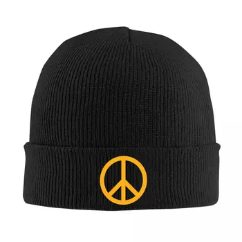 Barış Sembolü Kaput Şapka Sokak Örgü Şapka Erkekler Kadınlar İçin Kış Sıcak Skullies Beanies Kapaklar