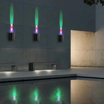 Bir ışın ışık duvar aplik lambaları su geçirmez avlu Villa bahçe muhafaza açık kapı çapraz yıldız ışığı üç renkli ışık