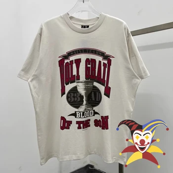 Büyük boy AZİZ MİCHAEL T-Shirt Erkek Kadın Streetwear Denim Gözyaşları Tee Üst T Shirt