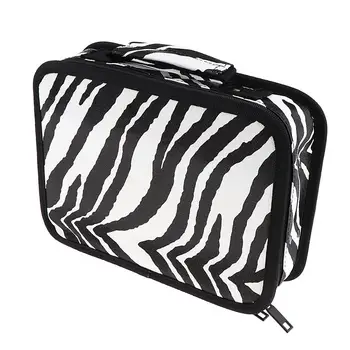 Büyük Kapasiteli Profesyonel Kuaför Salon Styling Araçları Taşıma Çantası saklama çantası Organizatör Zebra şerit Desenli