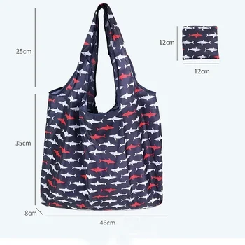 Büyük Kapasiteli Çevre Dostu Çanta Kullanımlık Katlanabilir Sebze alışveriş çantası Çiçek Kuş Kedi Bez alışveriş çantası s