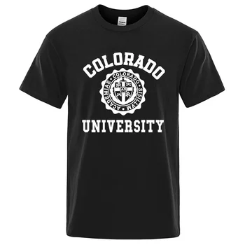 Colorado Sısıllvm Academiae Mektup Baskılı Üstleri Erkekler Vintage Crewneck Tee Elbise T Shirt Yaz Nefes T-Shirt Pamuklu Tişört