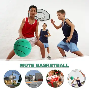 Dilsiz Basketbol Yumuşak Kapalı Eğitim Köpük Topu Esnek ve Hafif Sessiz Basketbol Ev Oynamak için Kapalı Eğitim