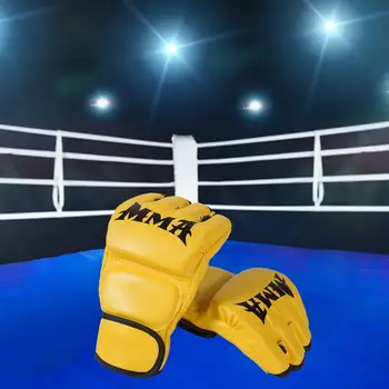 Dövüş sanatları Eldiven Yarım Parmak Açık Avuç İçi Taşınabilir Rahat MMA eldivenleri Muay Thai Müsabakaların Spor Boks Torbası Yetişkinler