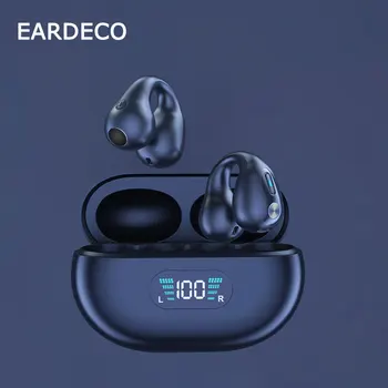 EARDECO TWS Kablosuz Fone Kulaklık Bluetooth Kulaklık 5.3 Kulak Klipsi Tasarım Dokunmatik Kontrol LED Spor Auriculares Kulaklık Kulakiçi