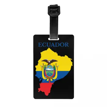 Ekvador Bayrağı Harita Bagaj Etiketi Ekvador Seyahat Çantası Bavul Gizlilik Kapak KİMLİK Etiketi