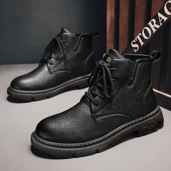 Emek Koruma erkek ayakkabıları Sonbahar Siyah Şantiye İş Erkek Dağcılık İş Giysisi Martin Çizmeler Erkekler 2023 Yeni Yaz
