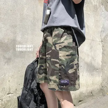 Erkek Kamuflaj Rahat Şort Moda Y2k Trendyol Geniş Baggy kadın pantolonları Yaz Harajuku Basketbol Pamuk Hip Hop Giyim