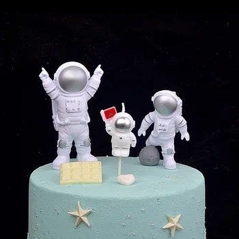 Evren Yıldız Roket Astronot Ay Mutlu Doğum Günü Mektubu Dekorasyon Kek Topper Tatlı çocuk Günü İçin Güzel Hediyeler