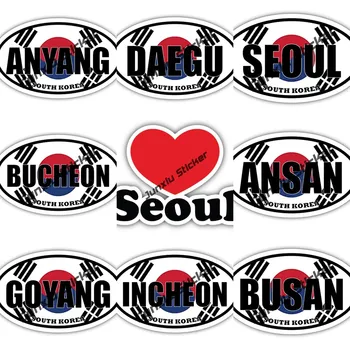 Goyang Ansan Cheongju Daegu Jeonju Seul Güney Kore Bayrağı Çıkartması Vinil TAMPON çıkartması Tüm Vücut JDM Tamir Yaratıcı Çıkartmalar