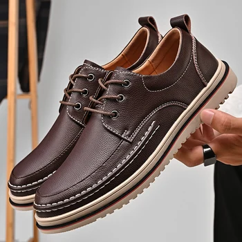 Hakiki Deri Erkek Oxfords Ayakkabı El Yapımı İtalyan Erkek rahat ayakkabılar Lüks Marka Moccasins Eğlence Erkek Loafer'lar Chaussure Homme