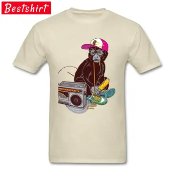 Hip-Hop Cep Maymun Dans Gösterisi Komik T Shirt Erkekler İçin Yeni Varış erkek Mutlu Tees Gençlik Öğrenci Kısa Kollu Giyim