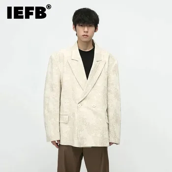 IEFB İnce erkek Blazers 2023 Yeni Niş Tasarım günlük giysi Ceket Yüksek Dereceli Omuz Pedi Gevşek Ceketler Moda Batik Üst 9C2721