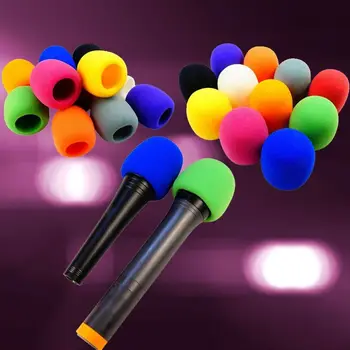 Kablosuz El Sahne 5 Renk Ön Cam DJ Mikrofon Mikrofon Kapağı Rüzgar Kalkanı Köpük Mikrofon Sünger