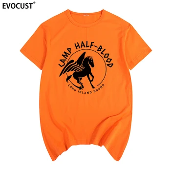 Kamp Yarım Kan Uzun Ada Ses Vintage Percy Jackson Cadılar Bayramı Kostüm Unisex T-shirt Pamuk Erkekler T gömlek Yeni kadın TEE