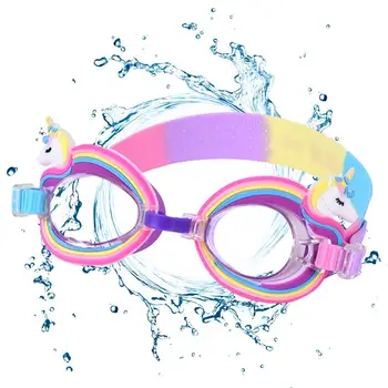 Karikatür Yüzmek Eğitim Gözlük Sevimli HD Su Geçirmez Yüzmek Gözlük Kızlar Ve Erkekler İçin Ayarlanabilir Silikon Kayış İle Yüzme Yardımcısı