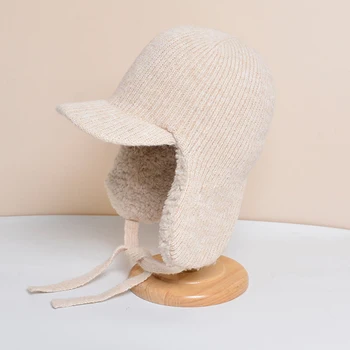 Kış kadife soğuk geçirmez şapka erkekler ve kadınlar örme yün şapka kulak koruyucu peluş geniş kulak koruyucu yumuşak peluş astar
