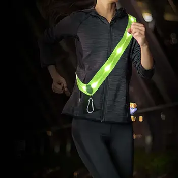 LED gece çalışan dişli LED yansıtıcı kemer kanat ışık koşu kemeri erkekler kadınlar için açık gece koşu için