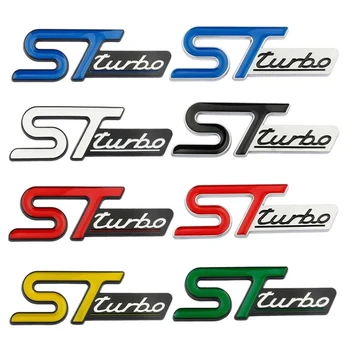 Metal Araba Tüm Yan Amblem Arka Bagaj Sticker Ford ST Turbo Logo Fiesta Focus Mondeo Kuga Ranger Transit Rozeti Aksesuarları