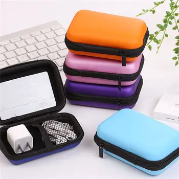 Mini Taşınabilir Kulaklık çantası bozuk para cüzdanı Kulaklık USB kablosu saklama kutusu Cüzdan Taşıma kılıf çanta Kulaklık Aksesuarları