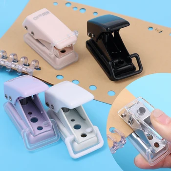 Mini Taşınabilir Tek Halka Delik Yumruk Sevimli delgeç Karalama Defteri İçin A4 Kağıt Plastik Kart Craft Dıy Öğrenci Kırtasiye Zımba
