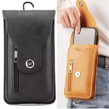 Moda Deri Erkek Bel Paketi Telefon kılıflı çanta Bel Çantası erkek bel çantası Çok Fonksiyonlu Su Geçirmez Bel Çantası Crossbody Çanta