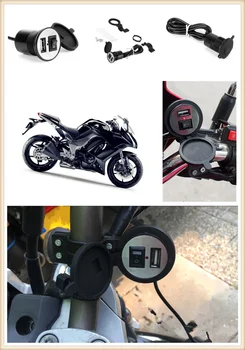 Motosiklet modifiye USB cep telefonu şarj cihazı anahtarı ile su geçirmez Kawasaki ZZR600 Z900 Z650 VERSYS 1000 VULCAN S 650cc