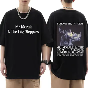 Mr. Moral ve Büyük Steppers Parça Listeleri T Shirt Kendrick Lamar Vintage 90s Rap Hip Hop T-Shirt erkek Pamuk Büyük Boy T-shirt