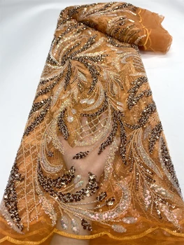 Nijeryalı Damat Dantel Kumaşlar 2023 Yüksek Kaliteli Pul İşlemeli Afrika Tül fransız tarzı dantel Kumaş düğün elbisesi Dikiş