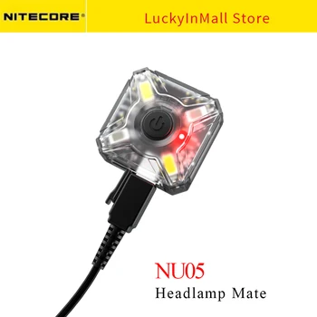 NİTECORE NU05 far USB şarj edilebilir 4 yüksek performanslı LED 35 lümen beyaz kırmızı ışık kurtarma açık kamp LED
