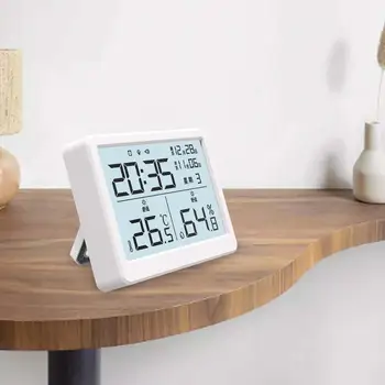 Oda termometresi Yüksek Hassasiyetli Taşınabilir Hava İstasyonu Saatler nem monitörü Ofis Yatak Odası Kreş için