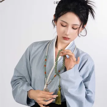 Orijinal Şarkı Yapımı Hanfu Elbise Uçak Kollu Yaka Kısa Ceket Günlük Düz Renk İç Çamaşırı Hanfu Üst Giysi