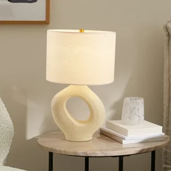 Retro Amerikan Reçine Masa Lambası İskandinav Minimalist Oturma Odası Yatak Odası Başucu masa ışığı Yaratıcı Krem Romantik Ev Lambası